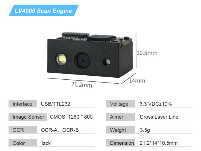 LV4000 Megapixel Imager OEM 2D Scanner