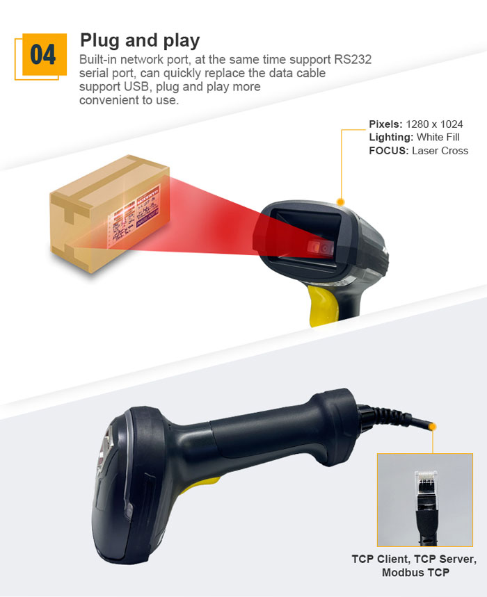 S2-IP Handheld Industrial QR Code Reader Scanner Gun