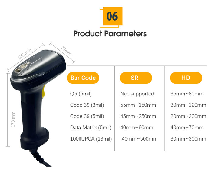 S2-IP Handheld Industrial QR Code Reader Scanner Gun